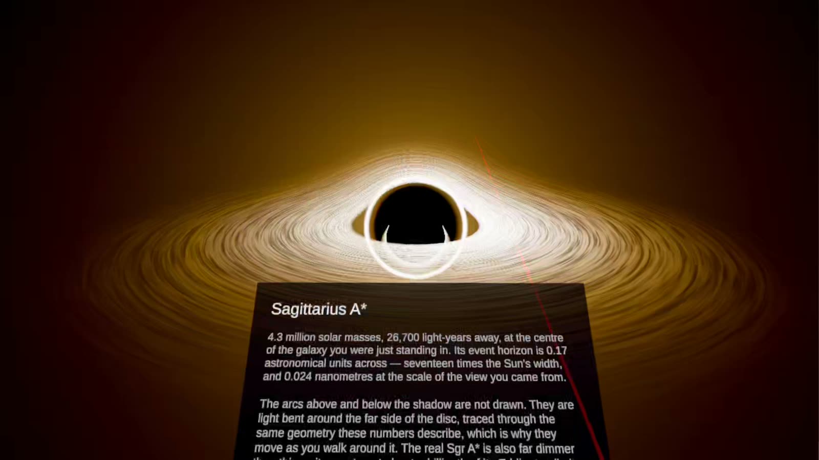 Sagittarius A* seen close up inside the galaxy on Quest