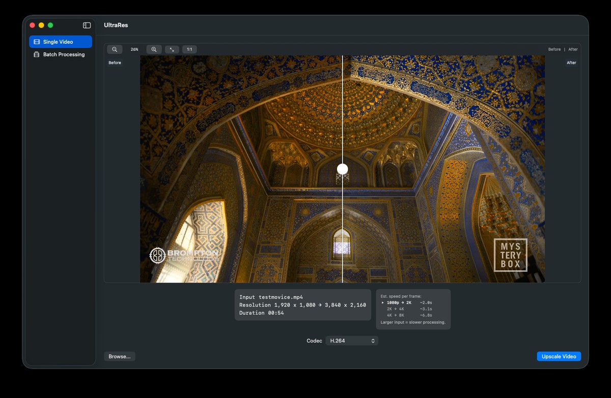UltraRes with video loaded